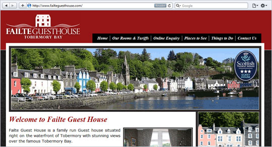 Failte Guest House Website Design